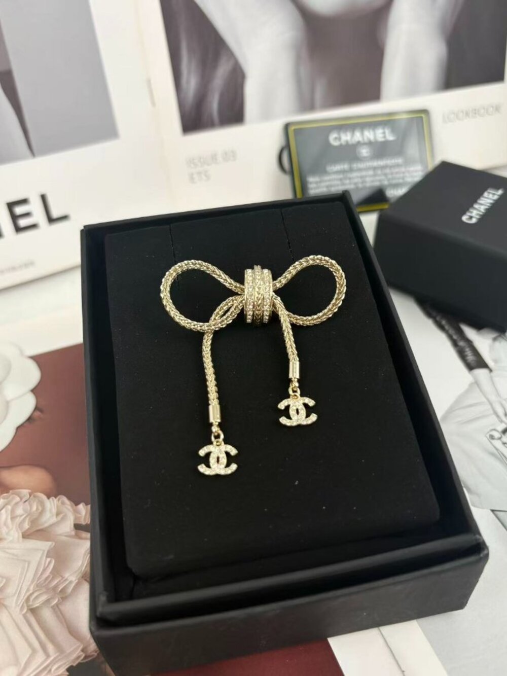 Nearly New Chanel Crystal Dangle Brooch